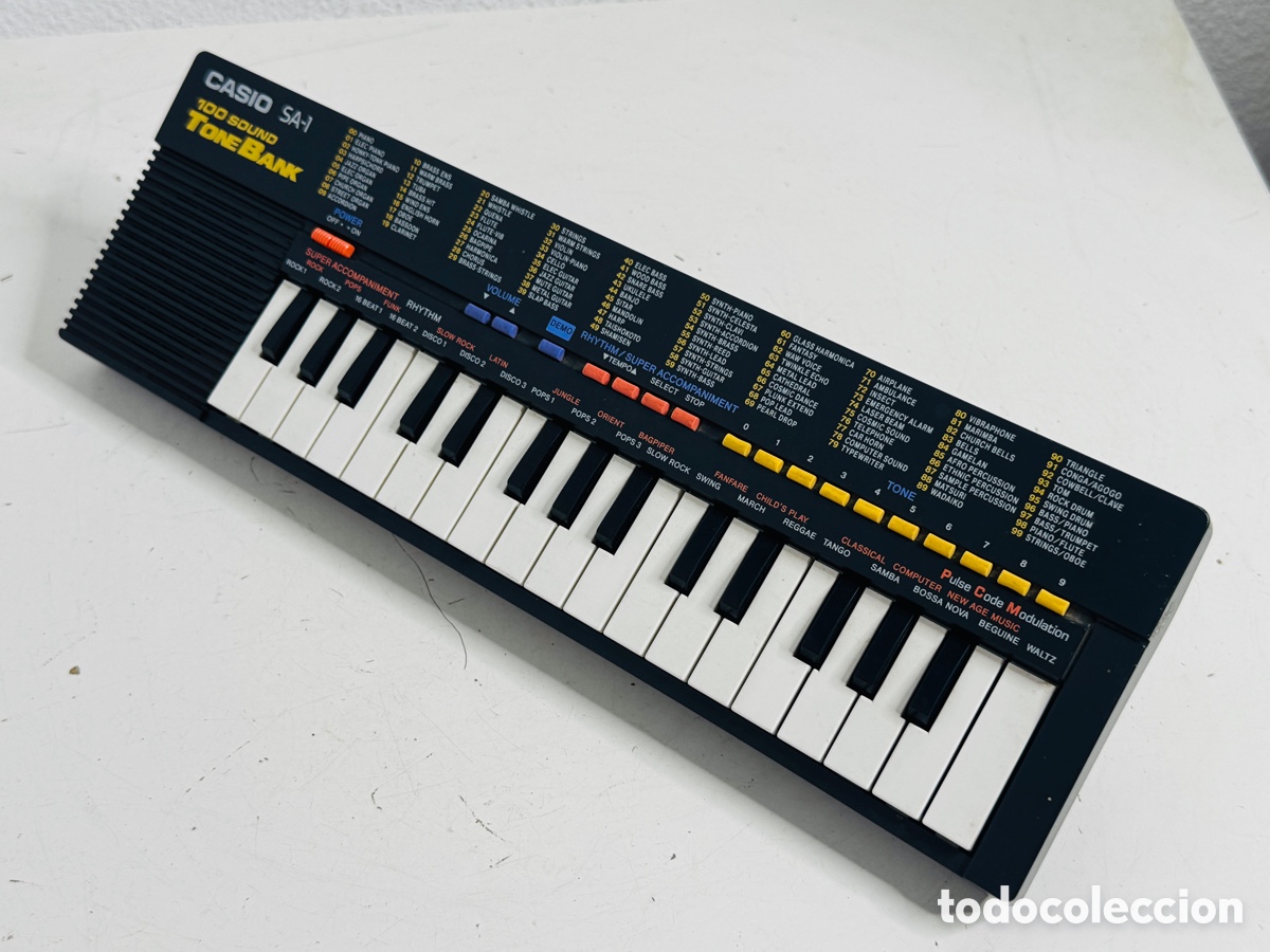 Vintage: Casio SA 1 Tone Bank Keyboard 100 Sounds Vintage Japan 1980s Funciona