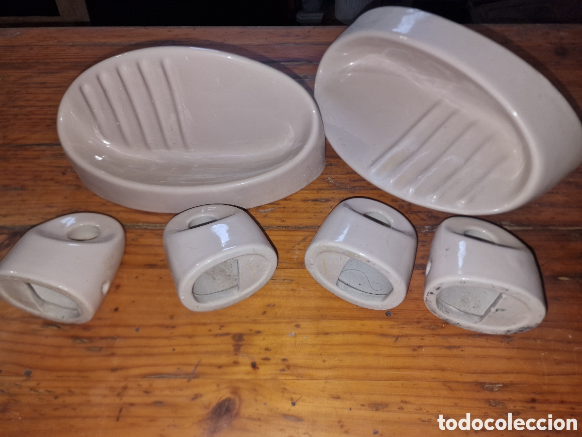 Vintage: Lote 6,jaboneras colgadores porcelana,vintage