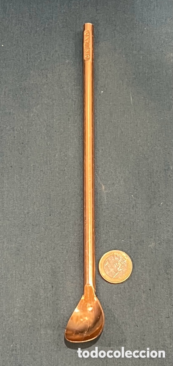 Vintage: Cucharilla de C&oacute;ctel. CINZANO. Aluminio anodizado. A&ntilde;os 70.