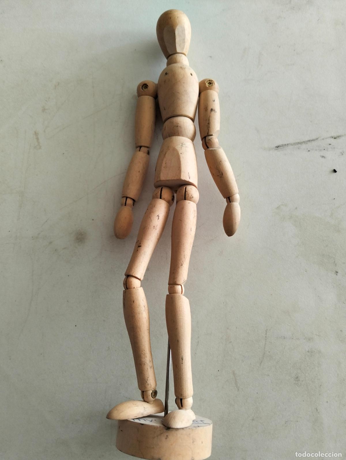 Vintage: MANIQUI ARTICULADO DE MADERA, PUBLICIDAD MYOLASTAN , ALTURA 24 CM