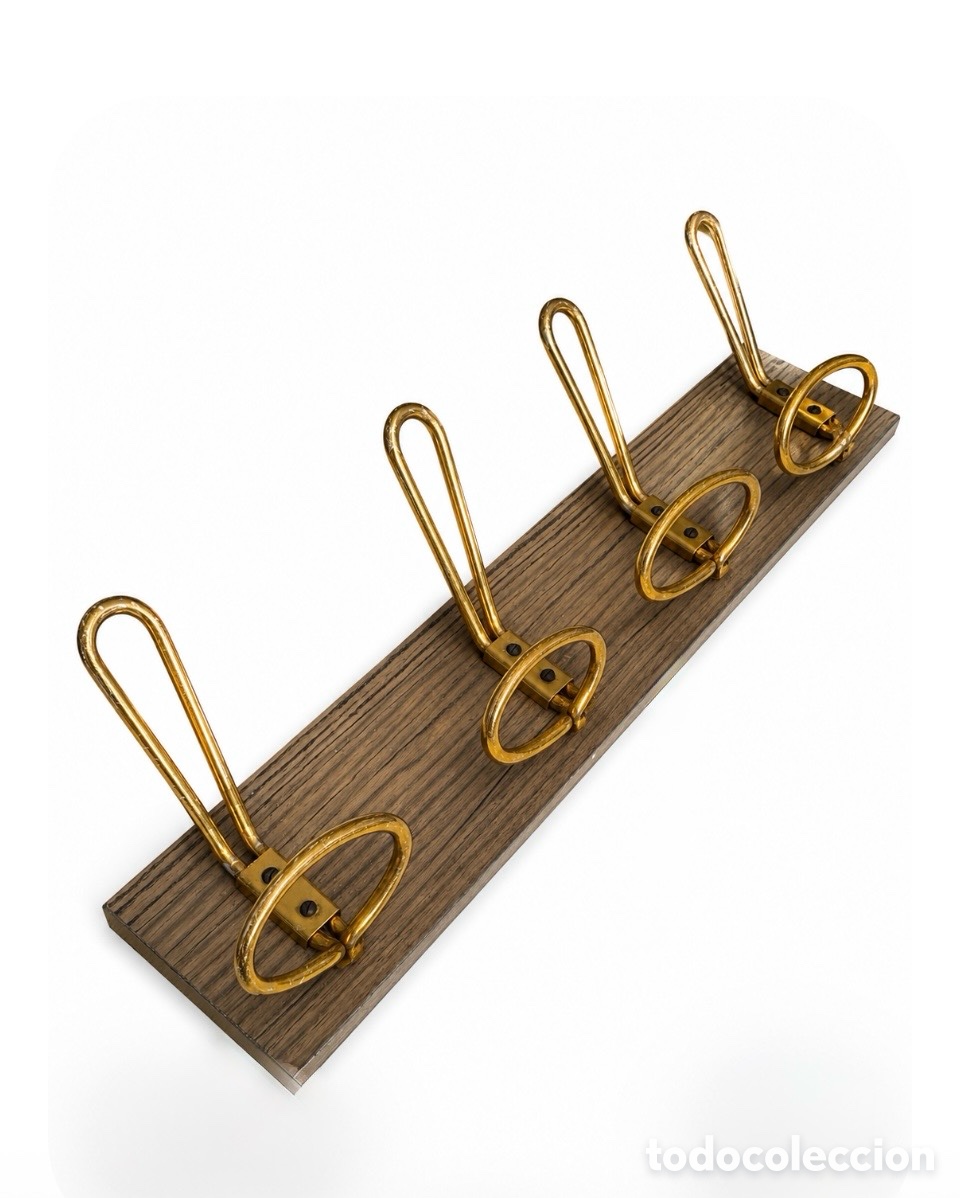Vintage: PERCHERO VINTAGE MADERA y ALUMINIO.