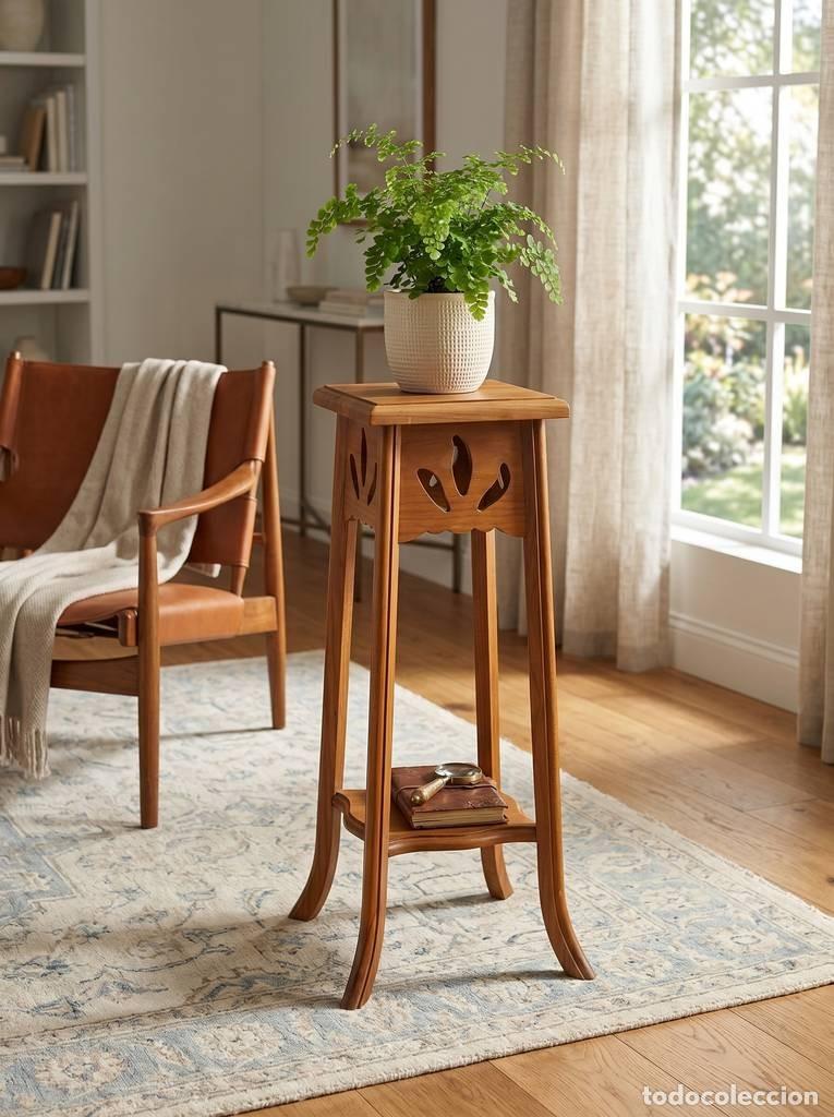 Vintage: PEDESTAL MADERA TALLADA