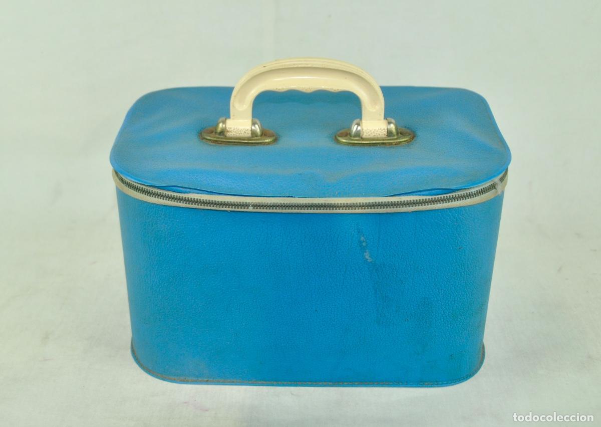Vintage: Neceser azul con asa blanca - Foto 2