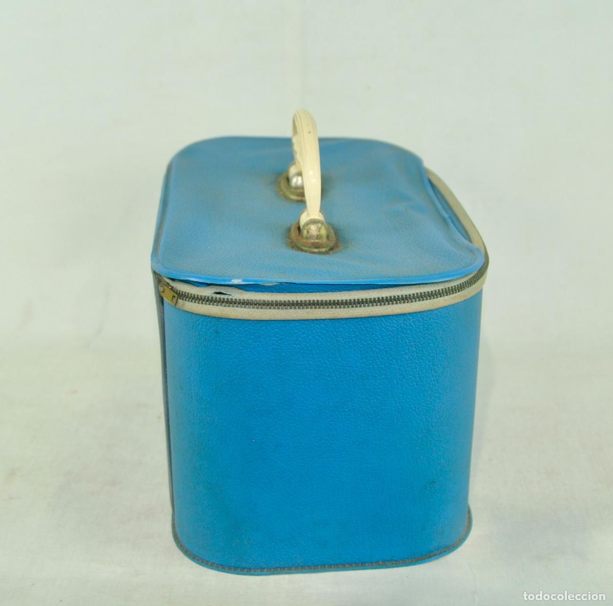 Vintage: Neceser azul con asa blanca - Foto 3