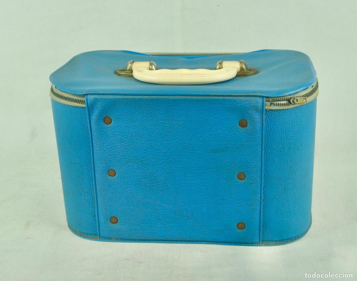 Vintage: Neceser azul con asa blanca - Foto 4