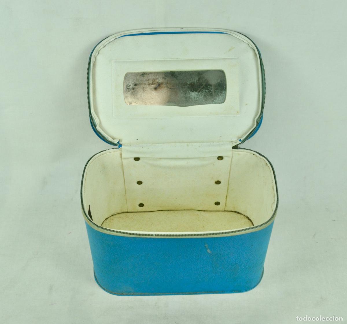 Vintage: Neceser azul con asa blanca - Foto 6