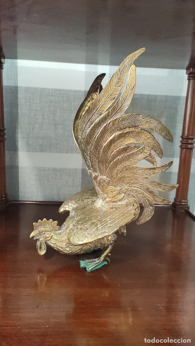 Vintage: PAREJA DE GALLOS EN BRONCE - Foto 5