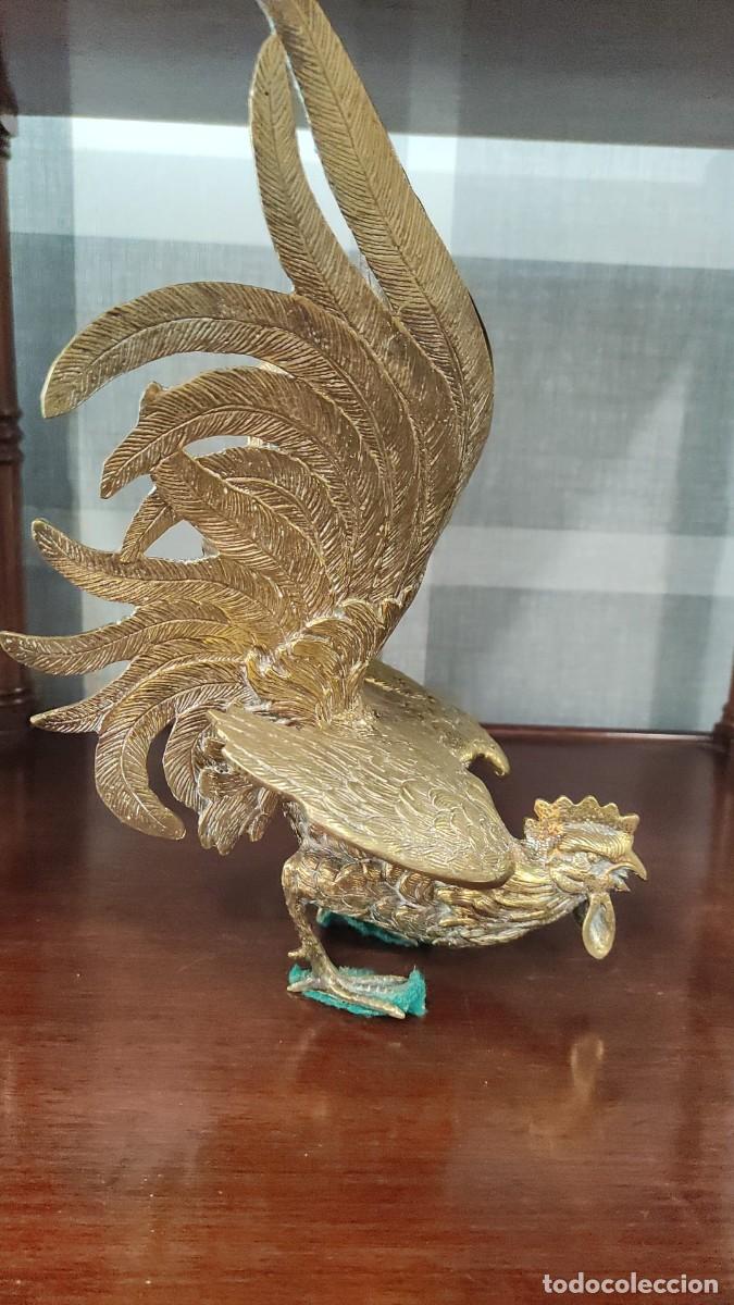 Vintage: PAREJA DE GALLOS EN BRONCE - Foto 7