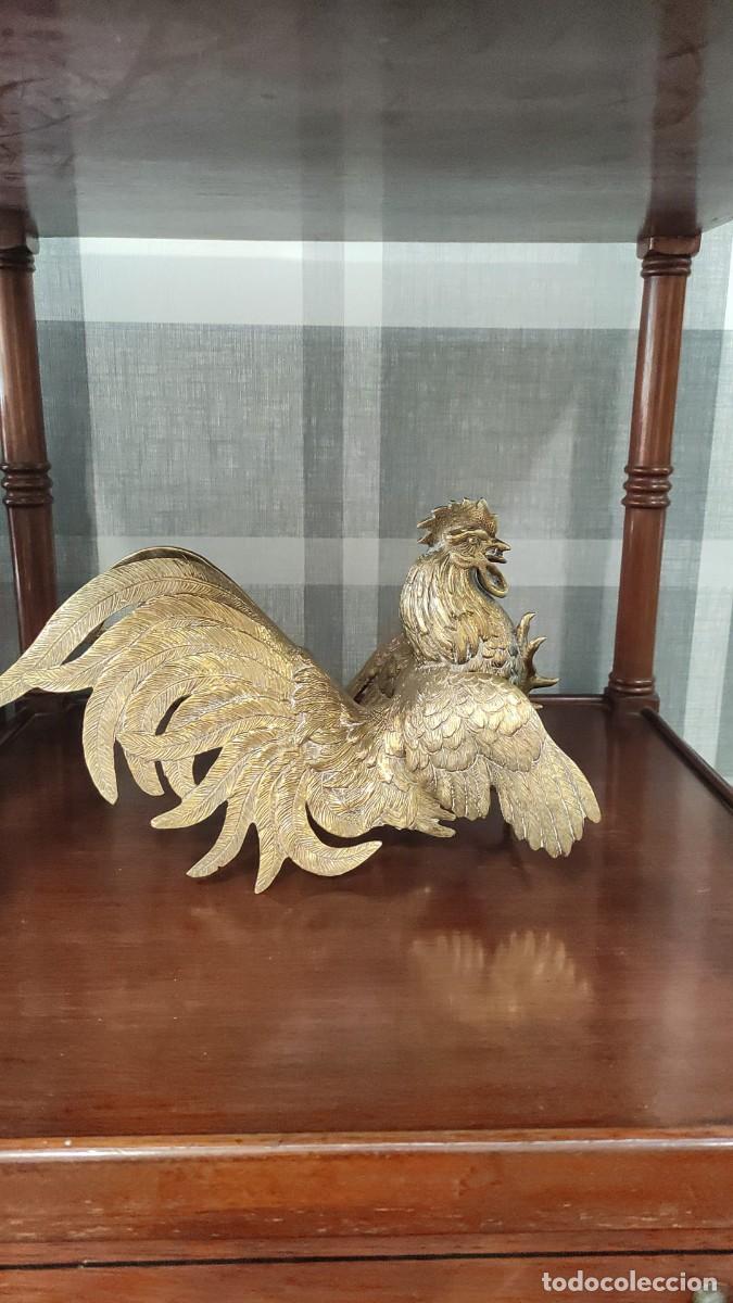 Vintage: PAREJA DE GALLOS EN BRONCE - Foto 9