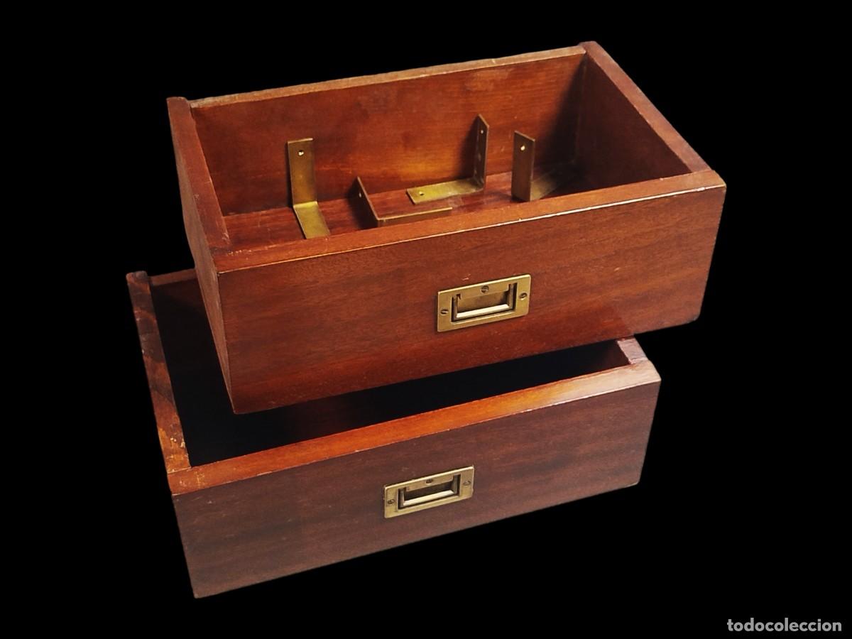 Vintage: PAR DE CAJONES DE MUEBLE TIPO BARCO CON HERRAJES DE LATON