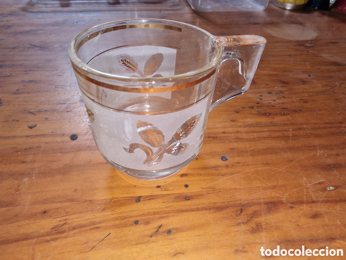Vintage: Preciosa taza de caf&eacute;, cristal oro,italy,vintage a&ntilde;os 60-70