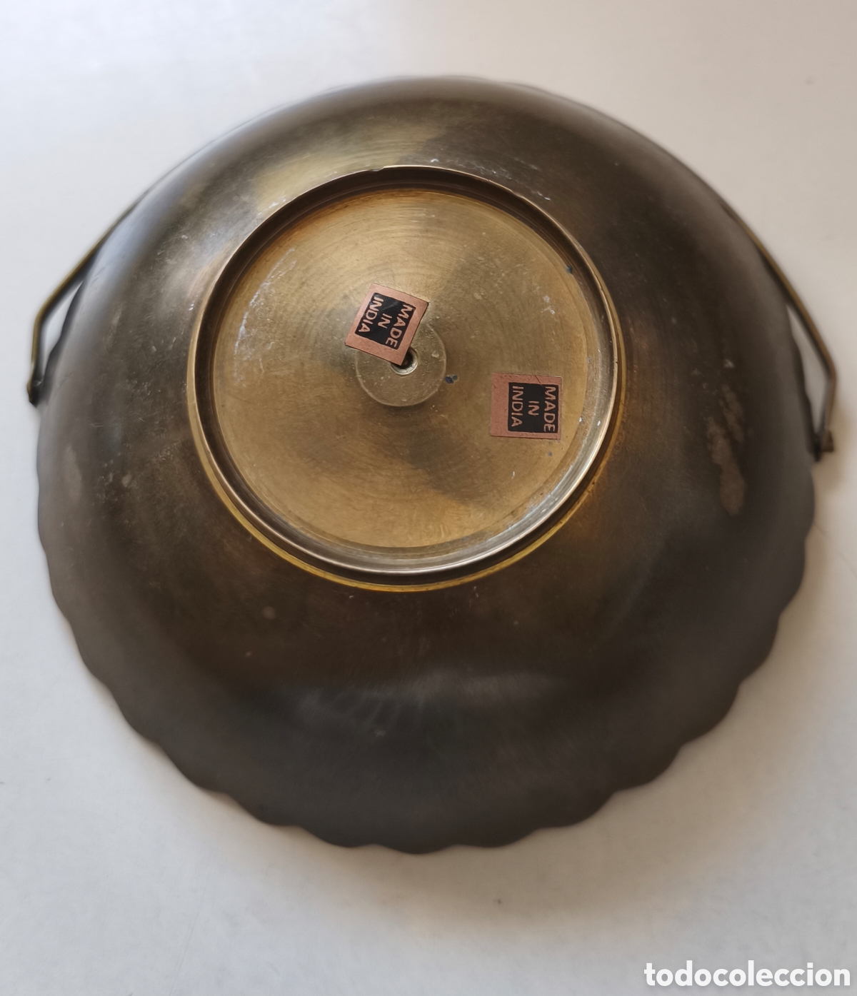 Vintage: Cesta de bronce esmaltada Made in India - Foto 3