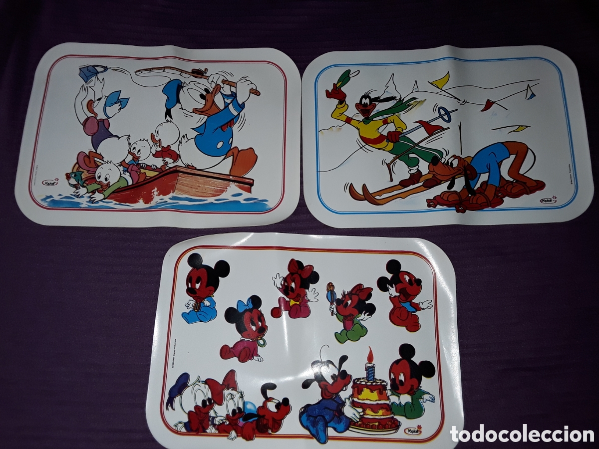 Vintage: Salvamanteles de vinilo, Disney de Yoplait, a&ntilde;os 80