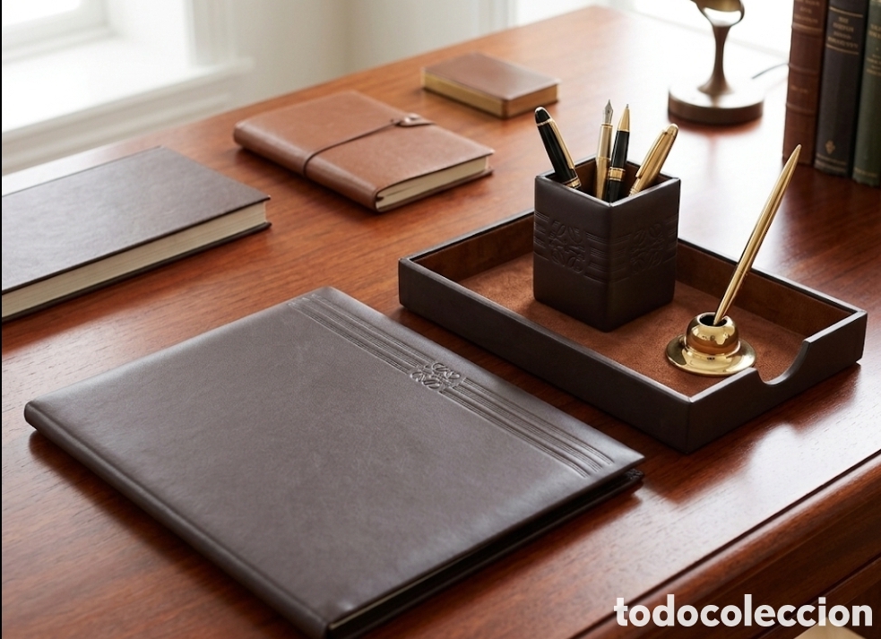 Vintage: Set escritorio Loewe original Piel alta calidad