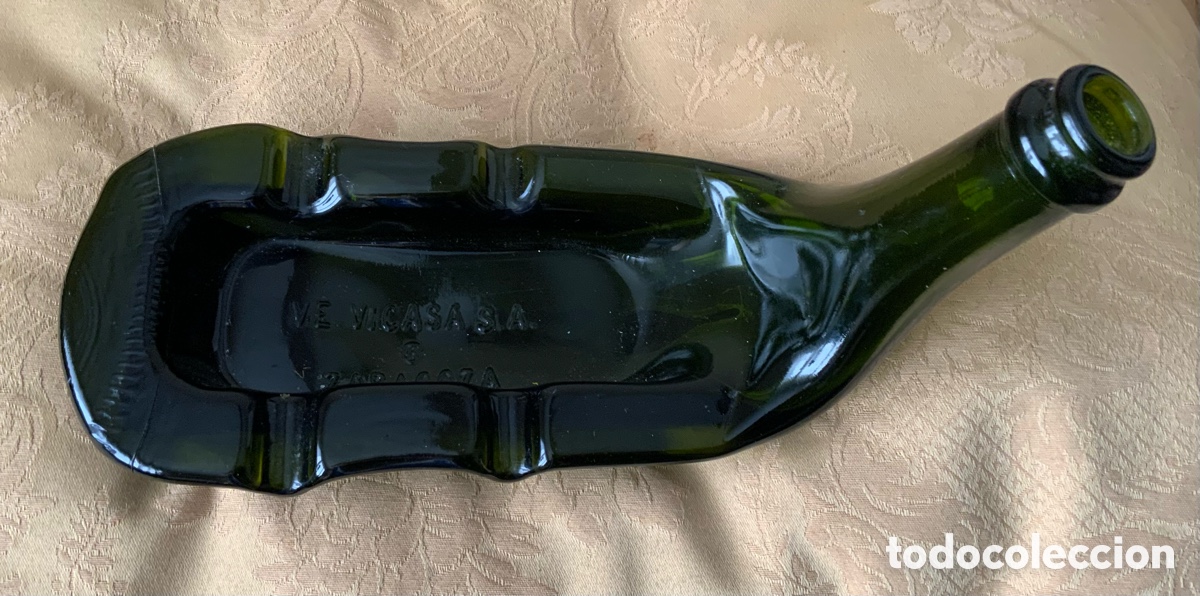 Vintage: ANTIGUO CENICERO HECHO CON UNA BOTELLA - Foto 2