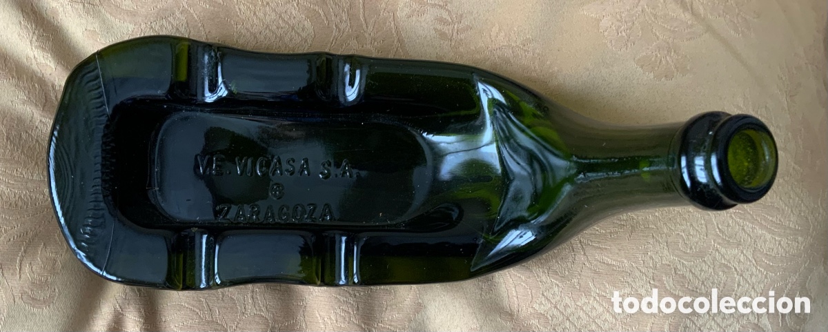 Vintage: ANTIGUO CENICERO HECHO CON UNA BOTELLA - Foto 3