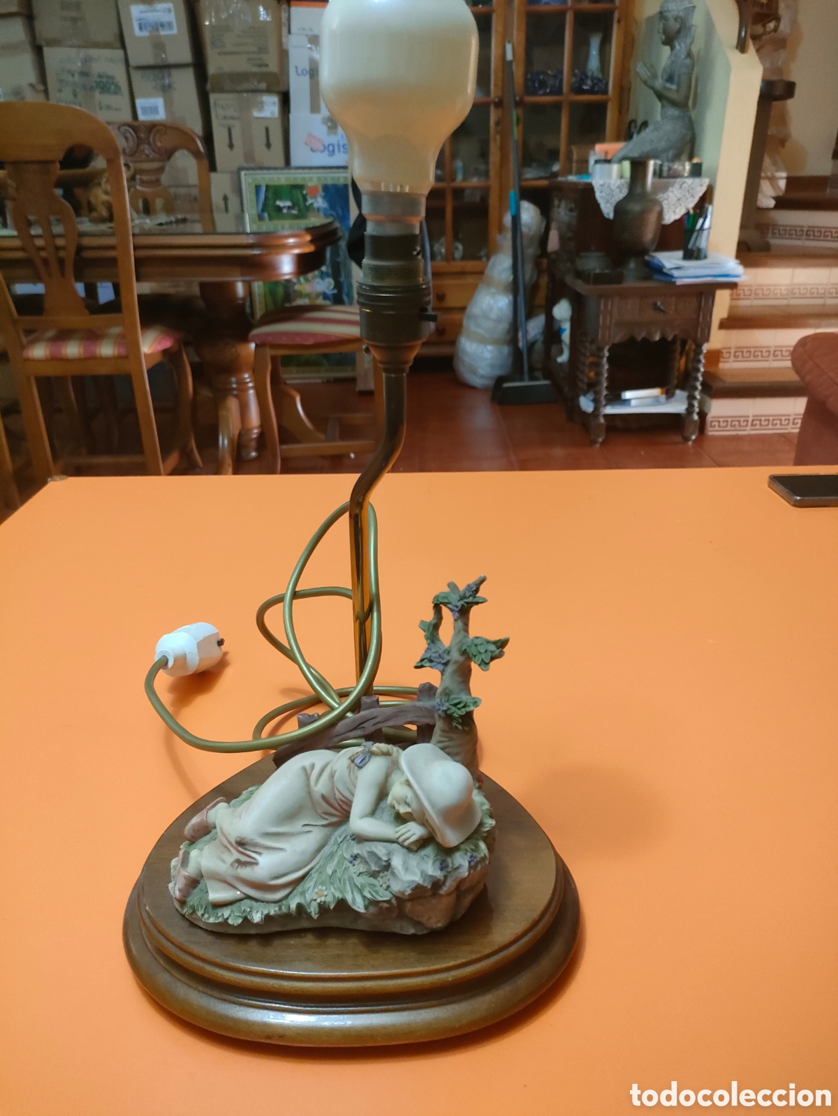 Vintage: Antigua lampara a&ntilde;os 60 capodimonte