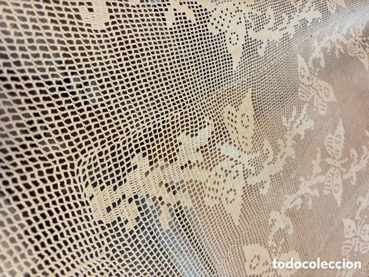 Vintage: Cubrecama o colcha de hilo de perl&eacute; sin relieve blanco - Foto 2