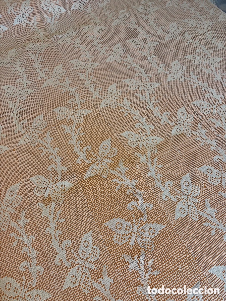 Vintage: Cubrecama o colcha de hilo de perl&eacute; sin relieve blanco - Foto 3