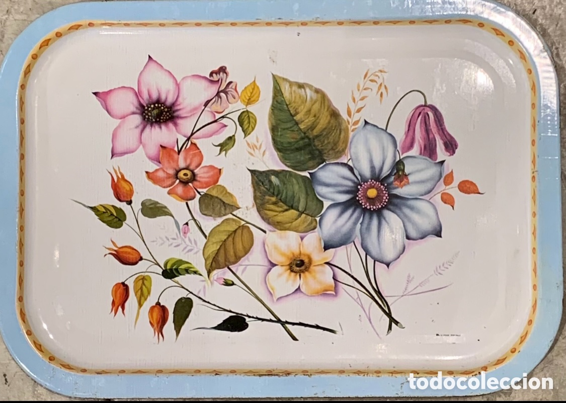 Vintage: Bandeja Met&aacute;lica. Fabricada por INFEMA S. A. Litograf&iacute;a Litalsa - Gygn. Oyon. &Aacute;lava. A&ntilde;os 70.