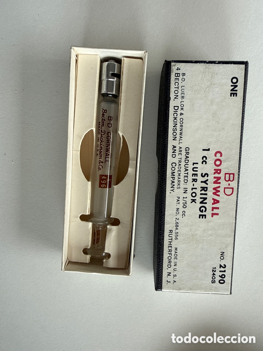 Vintage: Jeringa antigua cos caja