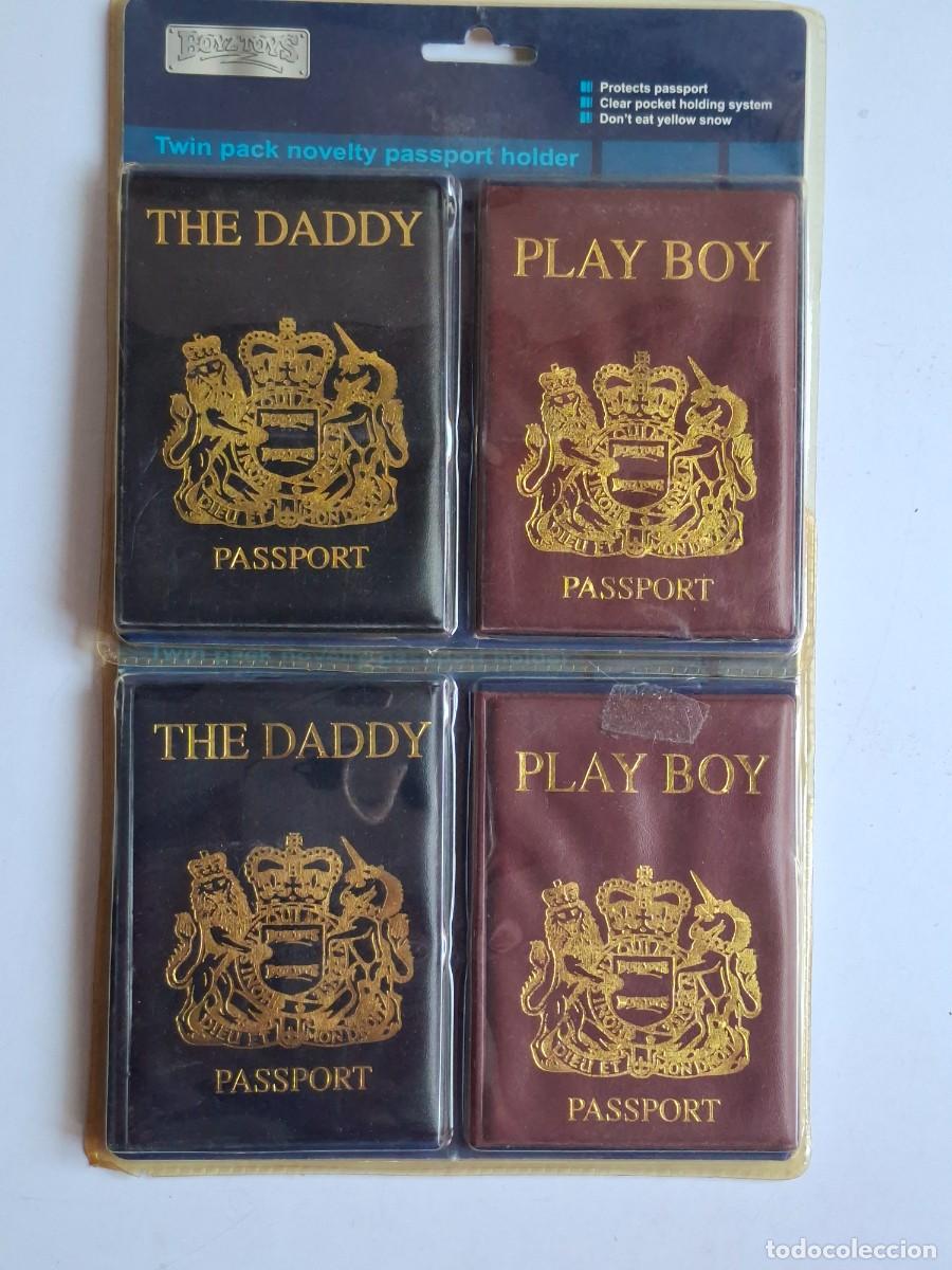 Vintage: Nuevas fundas para pasaporte - 2 juegos de 2: THE DADDY / PLAY BOY, 2 colores, NUEVAS