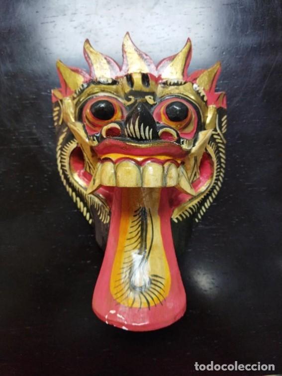 Vintage: M&aacute;scara decorativa balinesa artesanal de madera &ndash; estilo oriental / asi&aacute;tico &ndash; pared