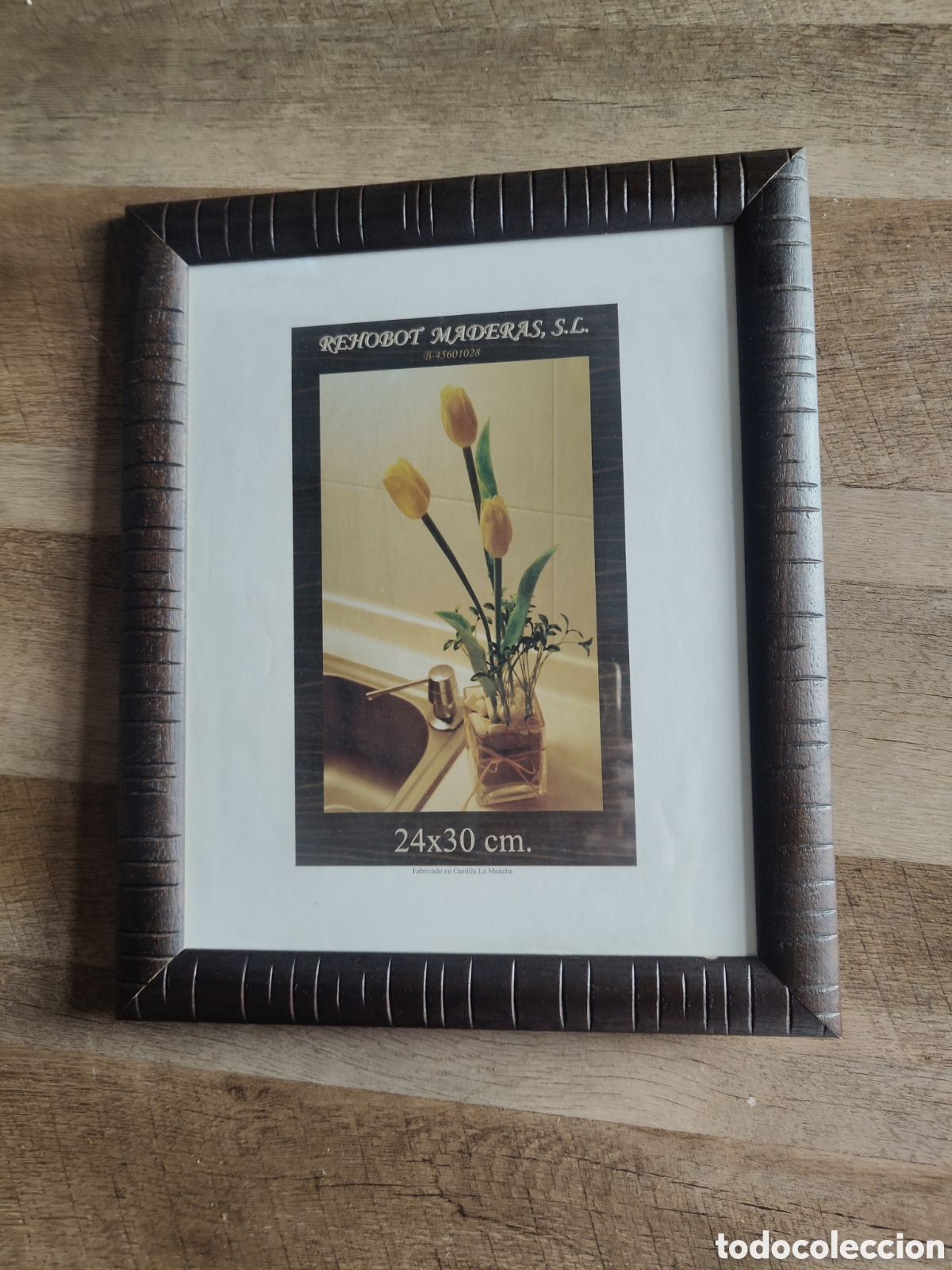 Vintage: Marco de fotos madera marr&oacute;n oscuro 24x30 cm estilo cl&aacute;sico nuevo
