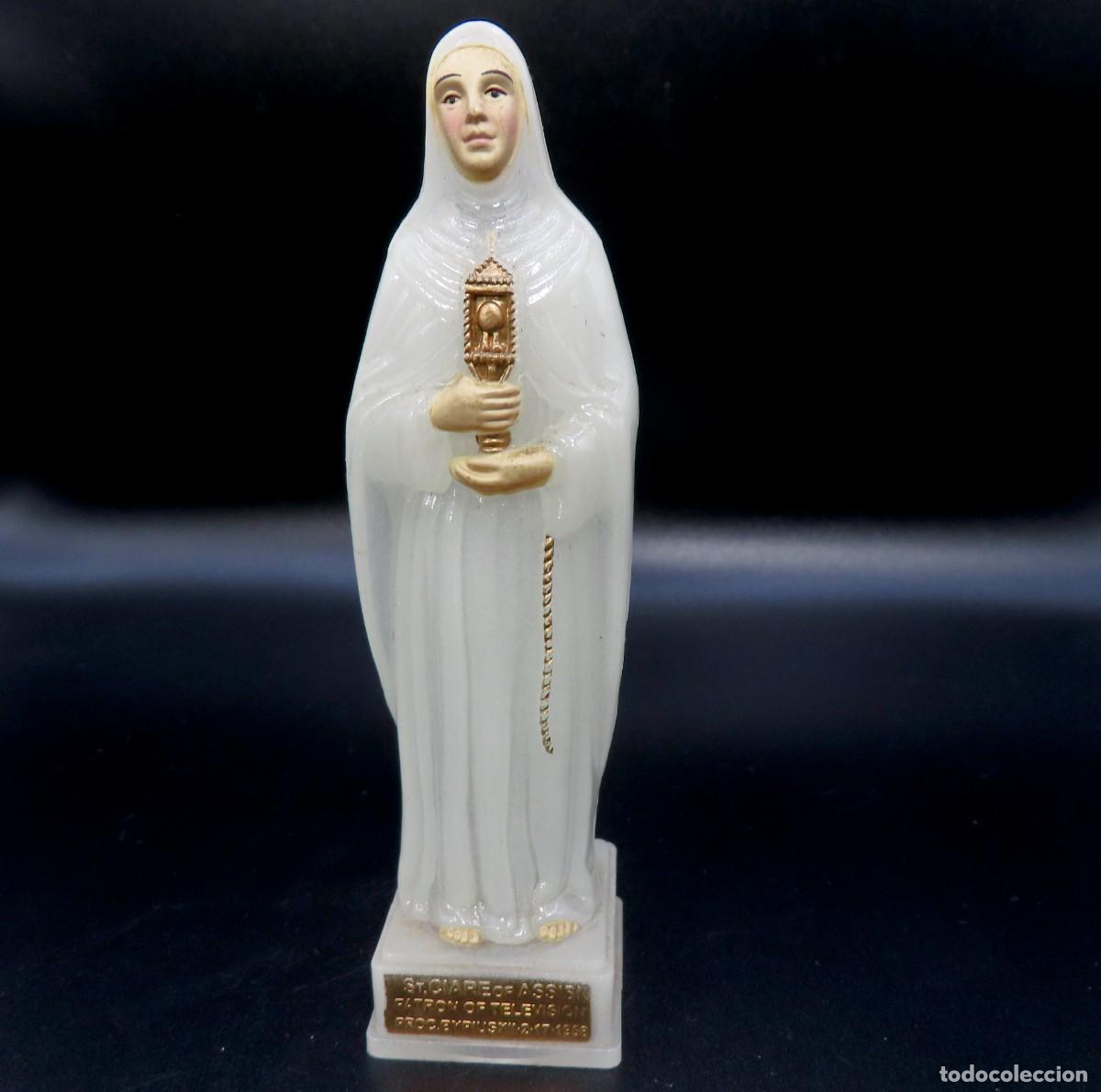 Vintage: FIGURA SANTA CLARA PL&Aacute;STICO FOSFORESCENTE