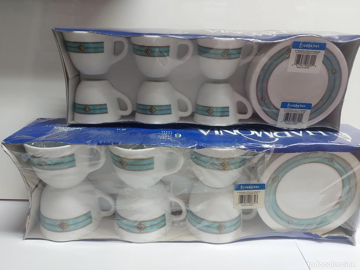 Vintage: 12 TAZAS HARMONIA MODELO OCEANO - A&Ntilde;OS 80