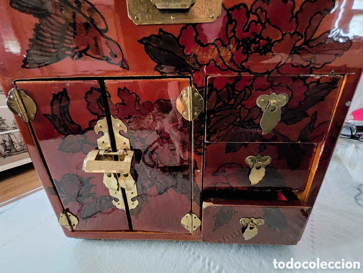 Vintage: PEQUE&Ntilde;O MUEBLE JOYERO MUSICAL ORIENTAL