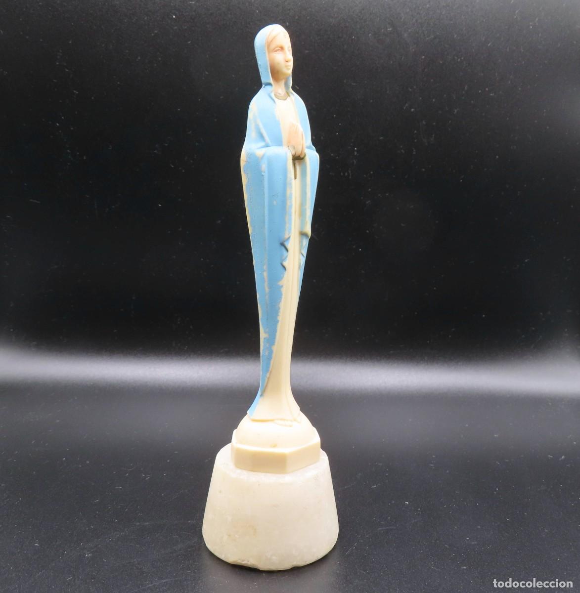 Vintage: FIGURA VIRGEN PL&Aacute;STICO MODERNA A&Ntilde;OS 1970