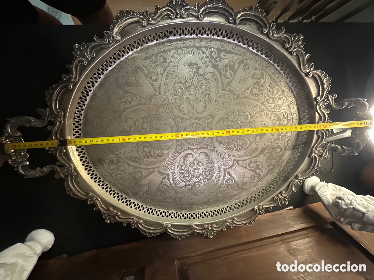 Vintage: Gran bandeja repujada vintage - Foto 4
