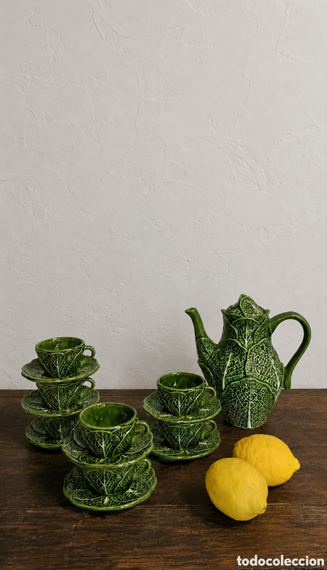 Vintage: Juego de T&eacute; Portugu&eacute;s Caldas da Rainha Cer&aacute;mica