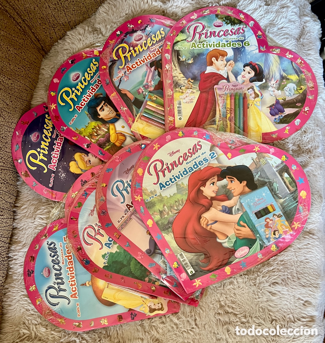 Vintage: Lote 8 cuadernillos de actividades de las Princesas Disney