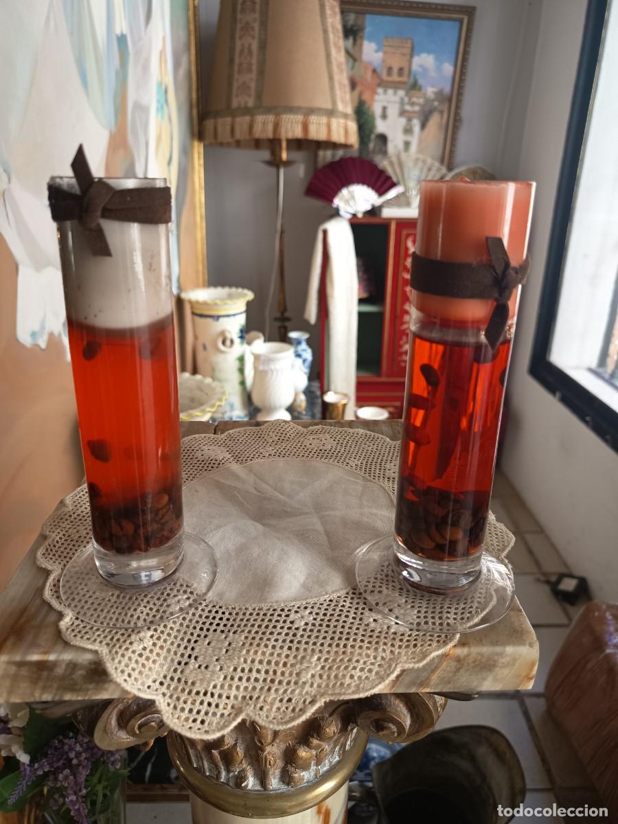 Vintage: Pareja de velas decorativas