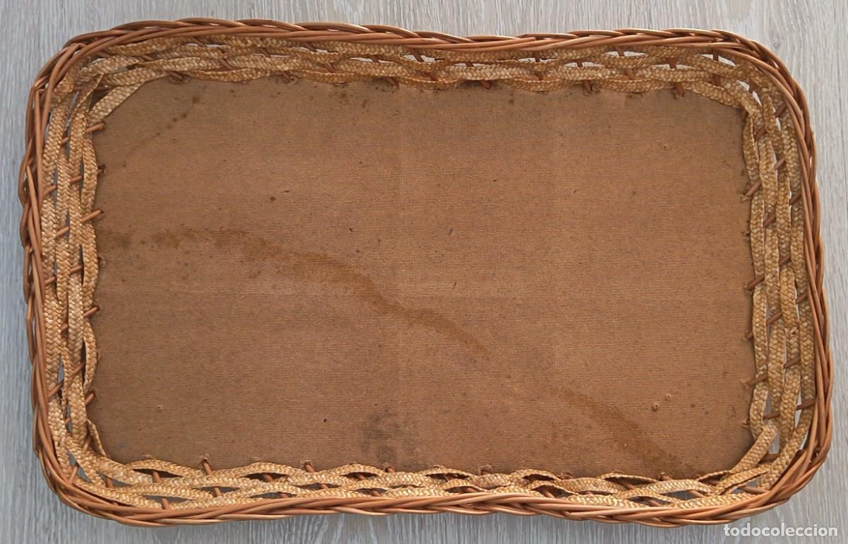 Vintage: Bandeja de mimbre. Grande. Artesanal. Para poner la ropa planchada. Para enmarcar fotografia. etc.