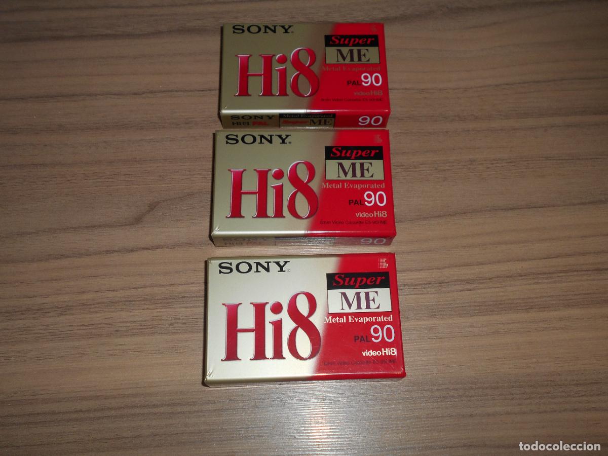 Vintage: 3 Cinta SONY de VIDEO Hi8 METAL - E - DE 90 MINUTOS - Nueva PRECINTADA
