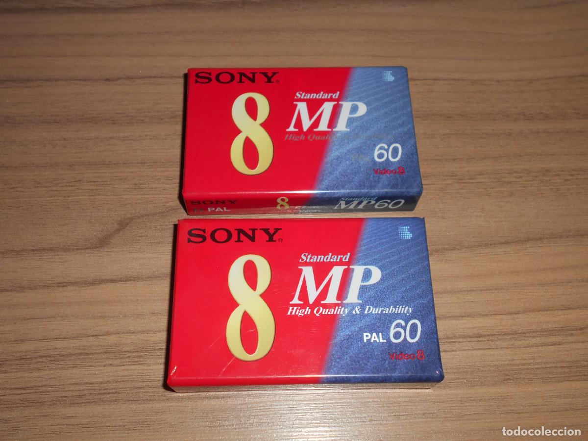 Vintage: 2 CINTA CASSETTE VIRGEN PARA GRABAR SONY 8 MP STANDAR - PAL 60 - VIDEO 8 Nueva PRECINTADA
