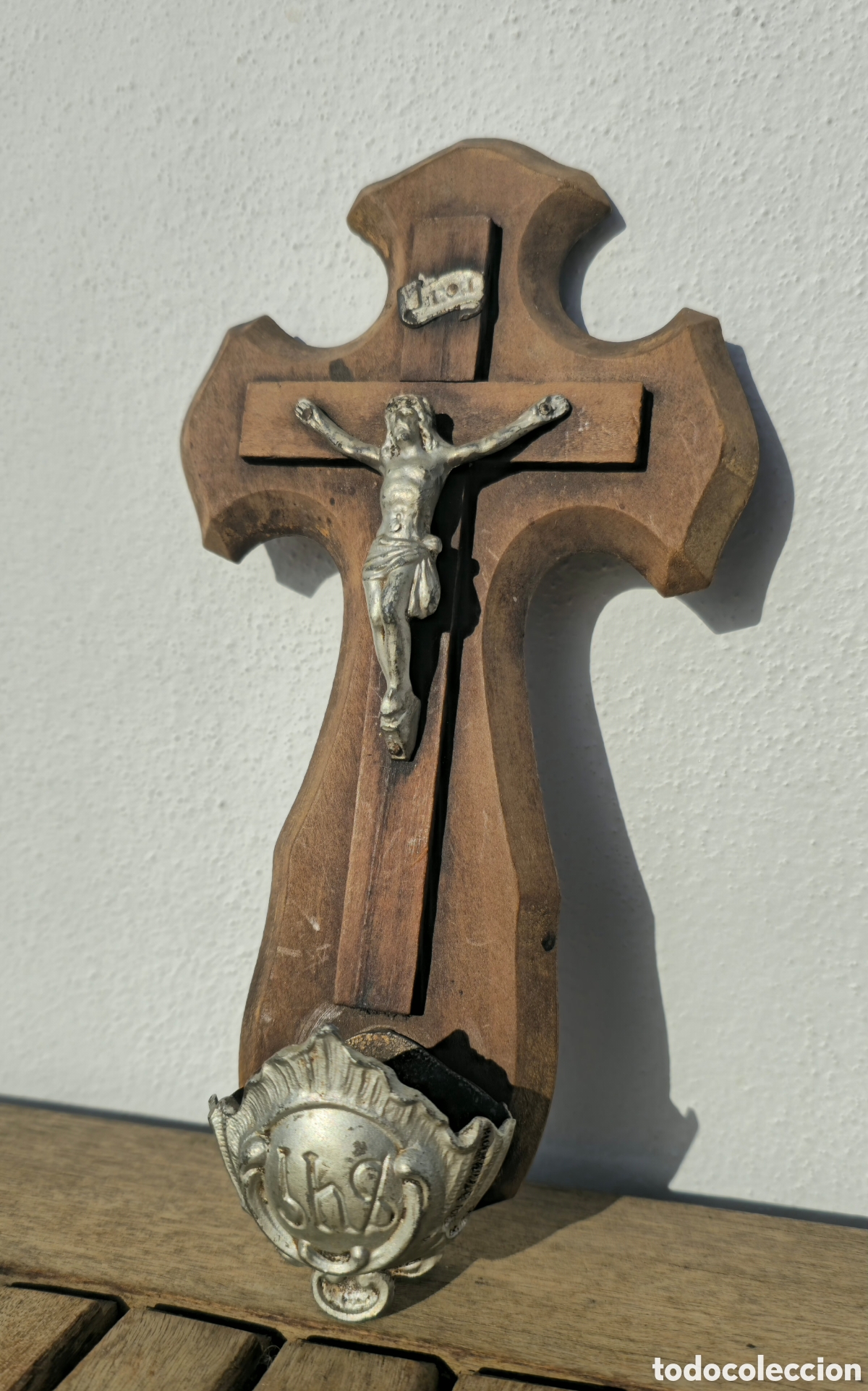 Vintage: Antigua benditera crucifijo - Foto 5