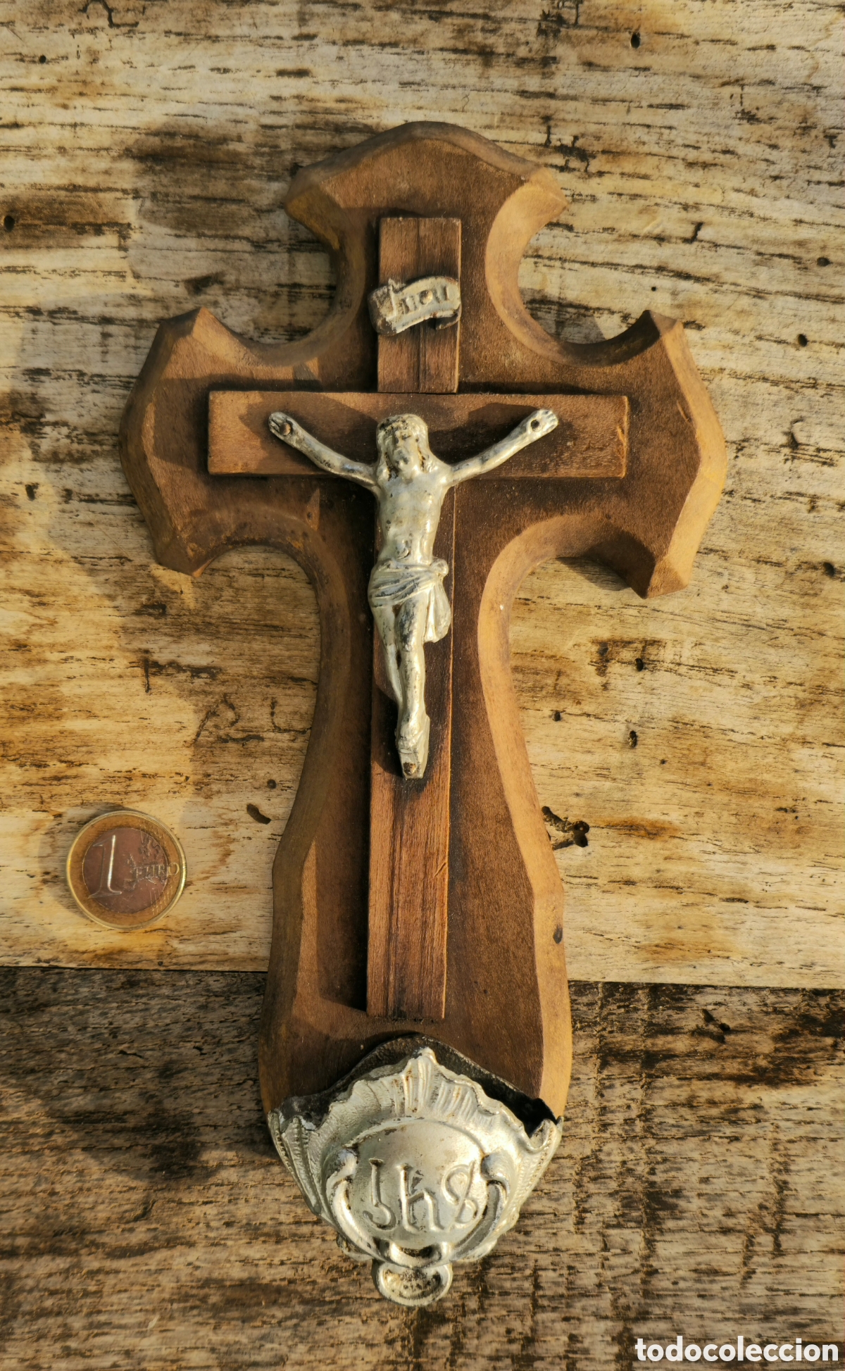 Vintage: Antigua benditera crucifijo