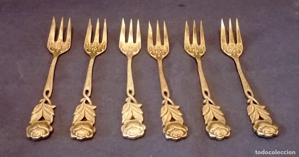 Vintage: 6 tenedores de postre vintage rosa Kuchenheber.
