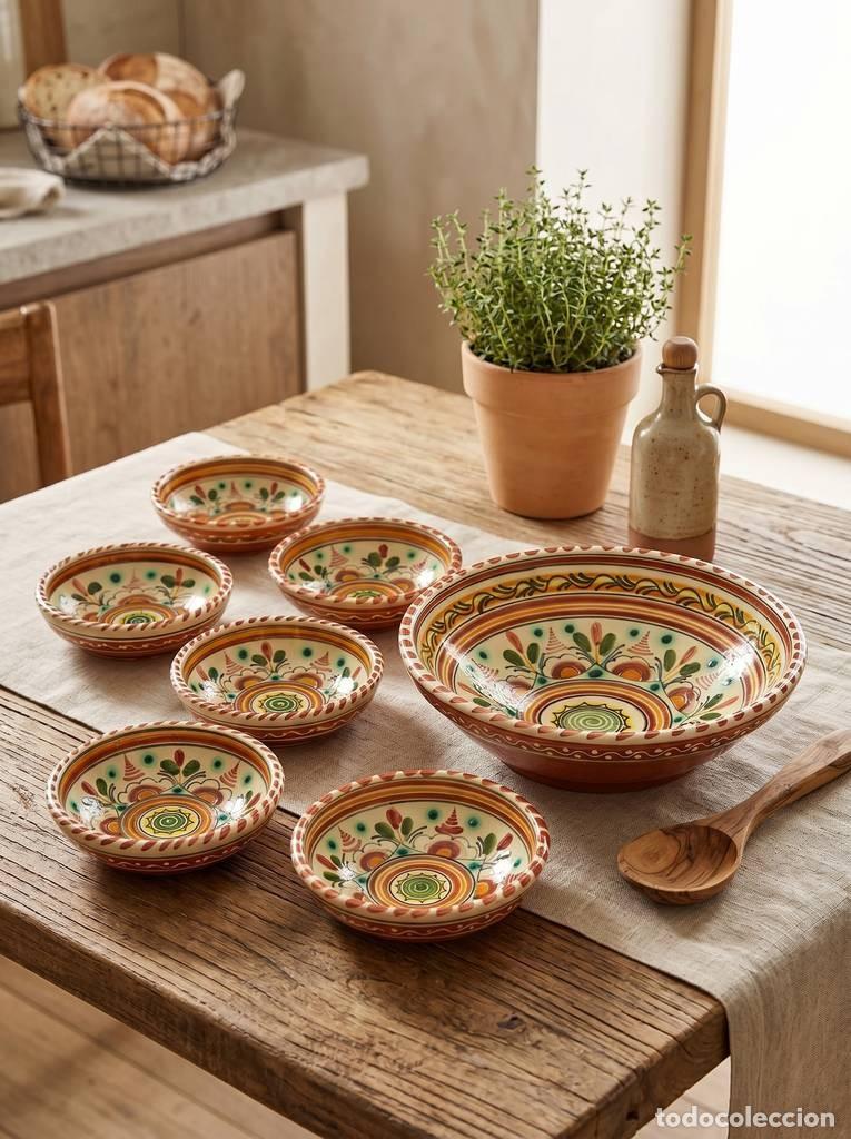 Vintage: CONJUNTO PLATOS ARTESANALES