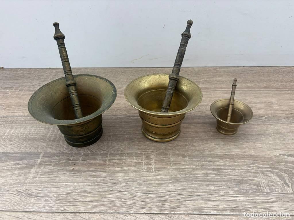 Vintage: LOTE DE MORTEROS MET&Aacute;LICOS - Foto 2