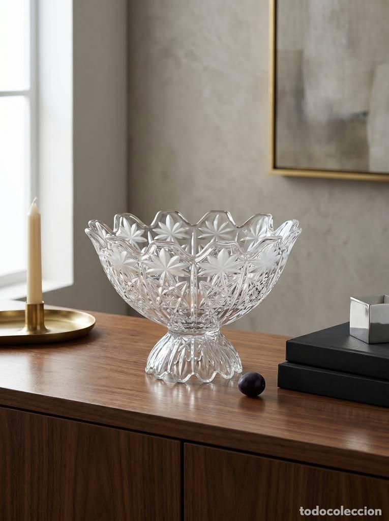 Vintage: FRUTERO DE CRISTAL TALLADO