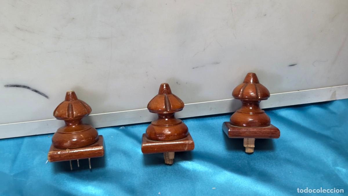 Vintage: 3 pivotes de madera de cerezo