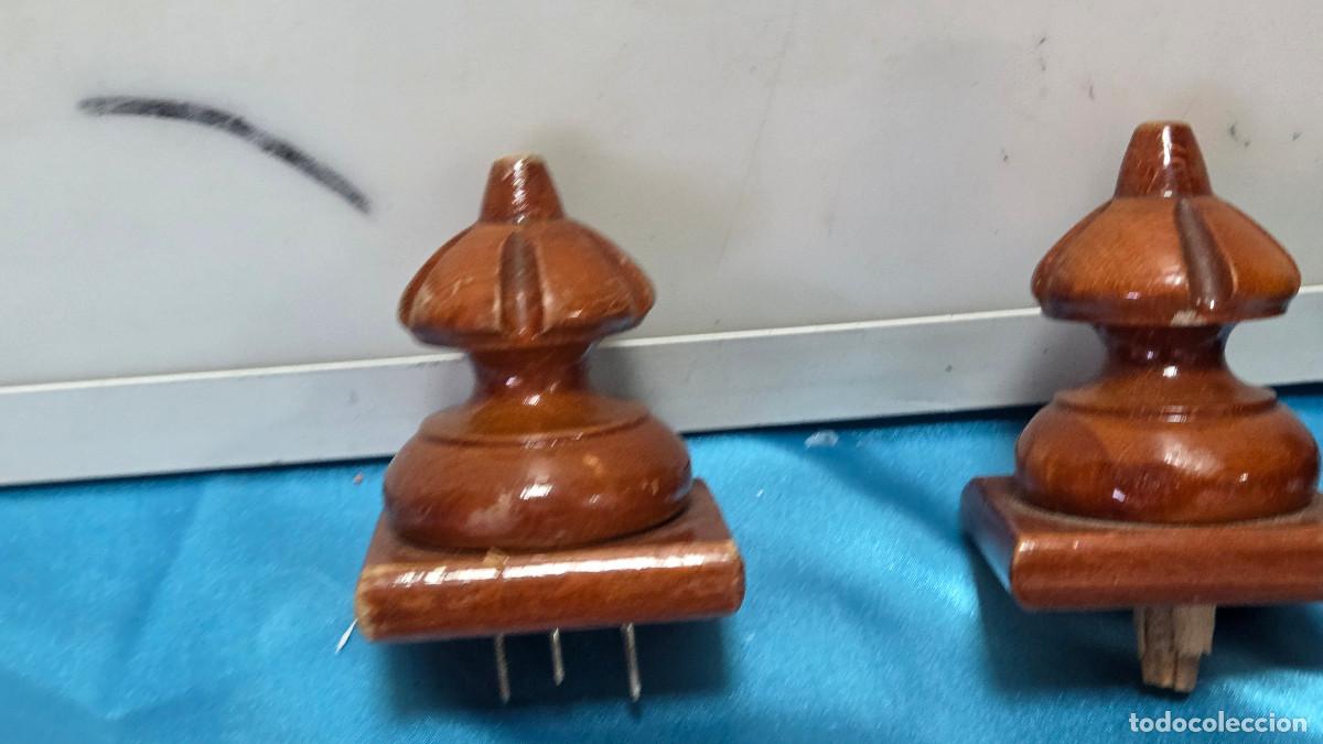 Vintage: 3 pivotes de madera de cerezo - Foto 2