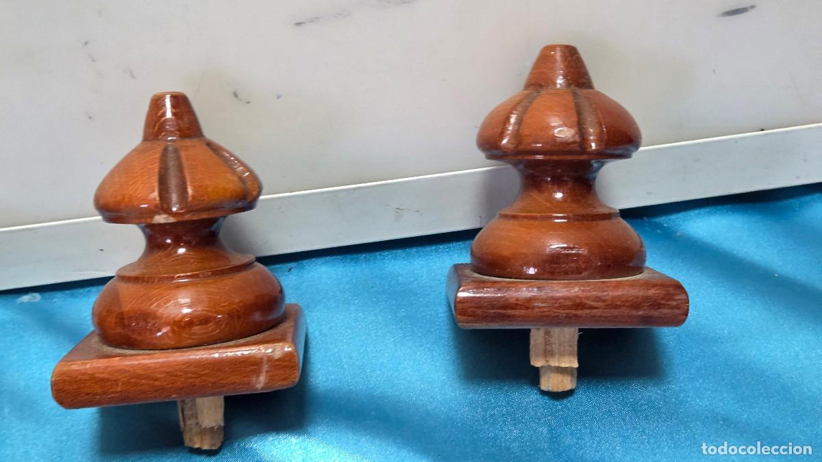 Vintage: 3 pivotes de madera de cerezo - Foto 3