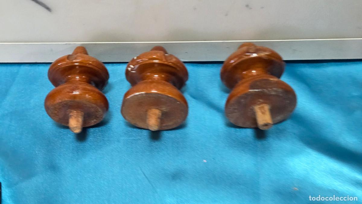 Vintage: 4 pivotes de madera de cerezo - Foto 2