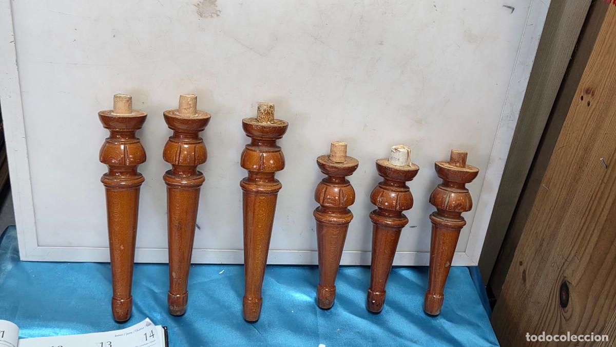 Vintage: 6 patas de madera de cerezo
